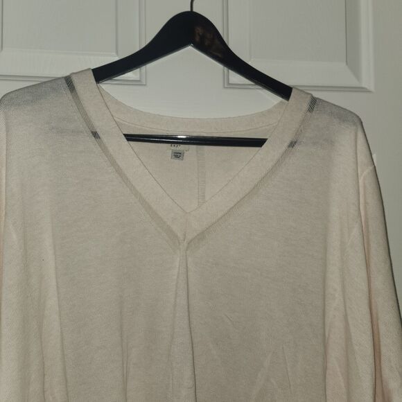 a new day Pastel Light Pink V-Neck Knit Poncho Pullover Sweater Cape OSFM - Picture 2 of 6